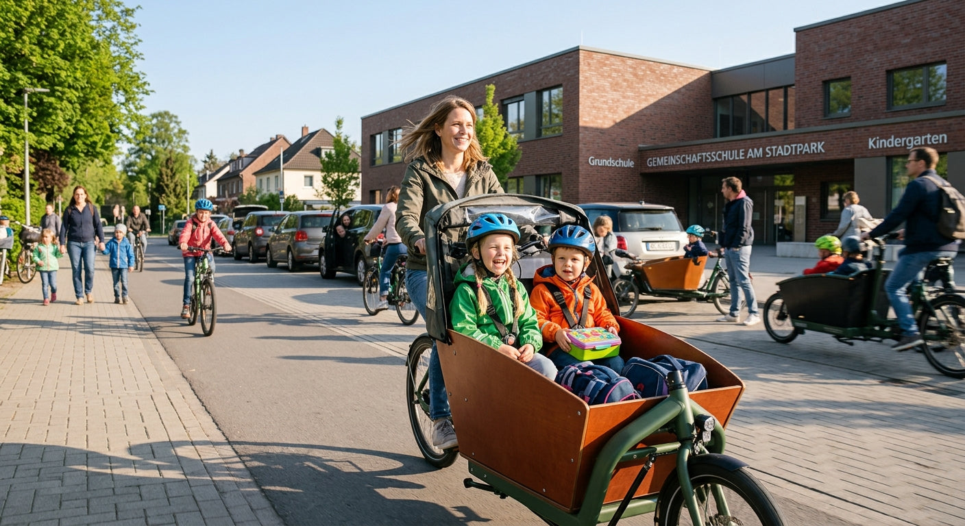 Auto stehen lassen: So meisterst du den Kindergarten- und Schulweg stressfrei mit dem Lastenrad